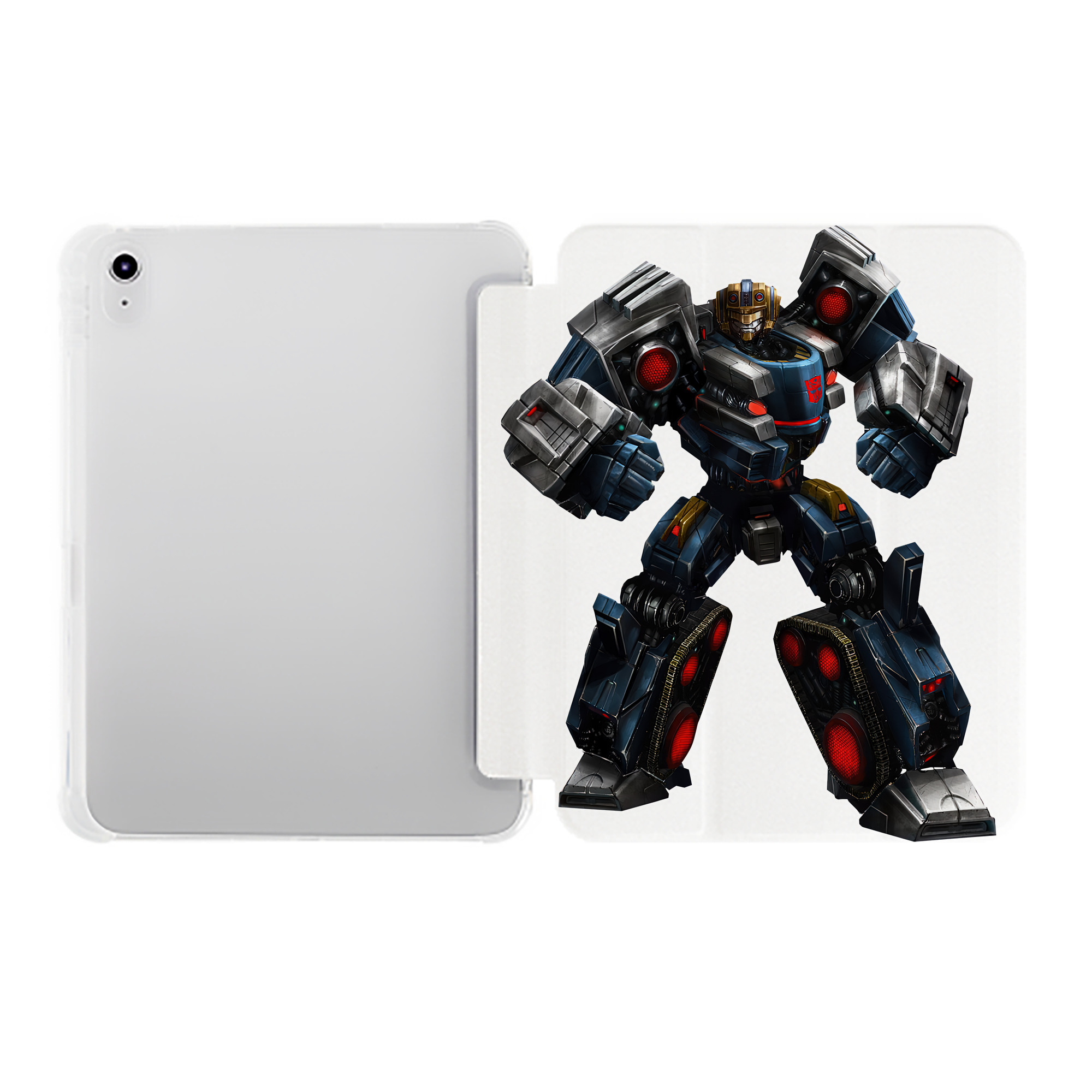 （画像用） Transformers トランスフォーマー IPad ケース ペン収納付き 三つ折りスタンド PUレザー×シリコン 対応機種9.5/10.5/10.9インチ